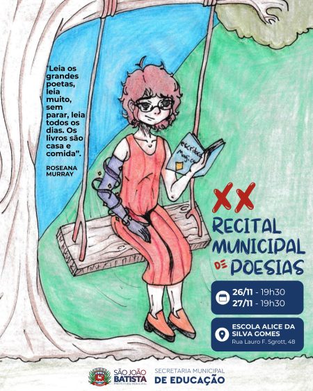 XX Recital Municipal de Poesias acontece nesta quarta (26/11) e quinta-feira (27/11)