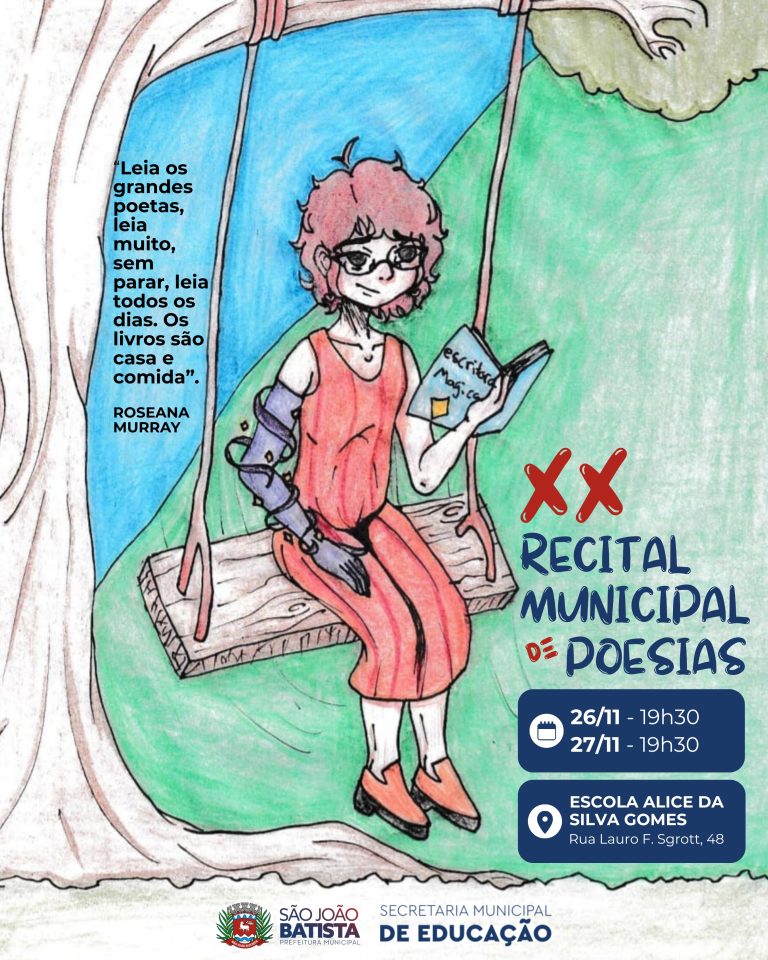 XX Recital Municipal de Poesias acontece nesta quarta (26/11) e quinta-feira (27/11)