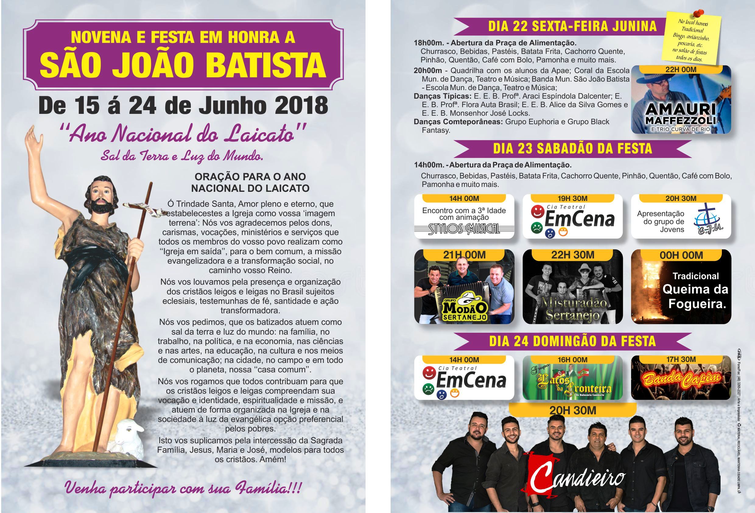 Funjuve participa da abertura da Festa do Padroeiro - Prefeitura de São  João Batista