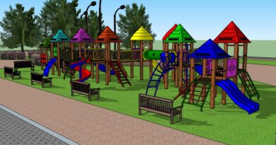 Projeção dos playgrounds que serão instalados nas praças