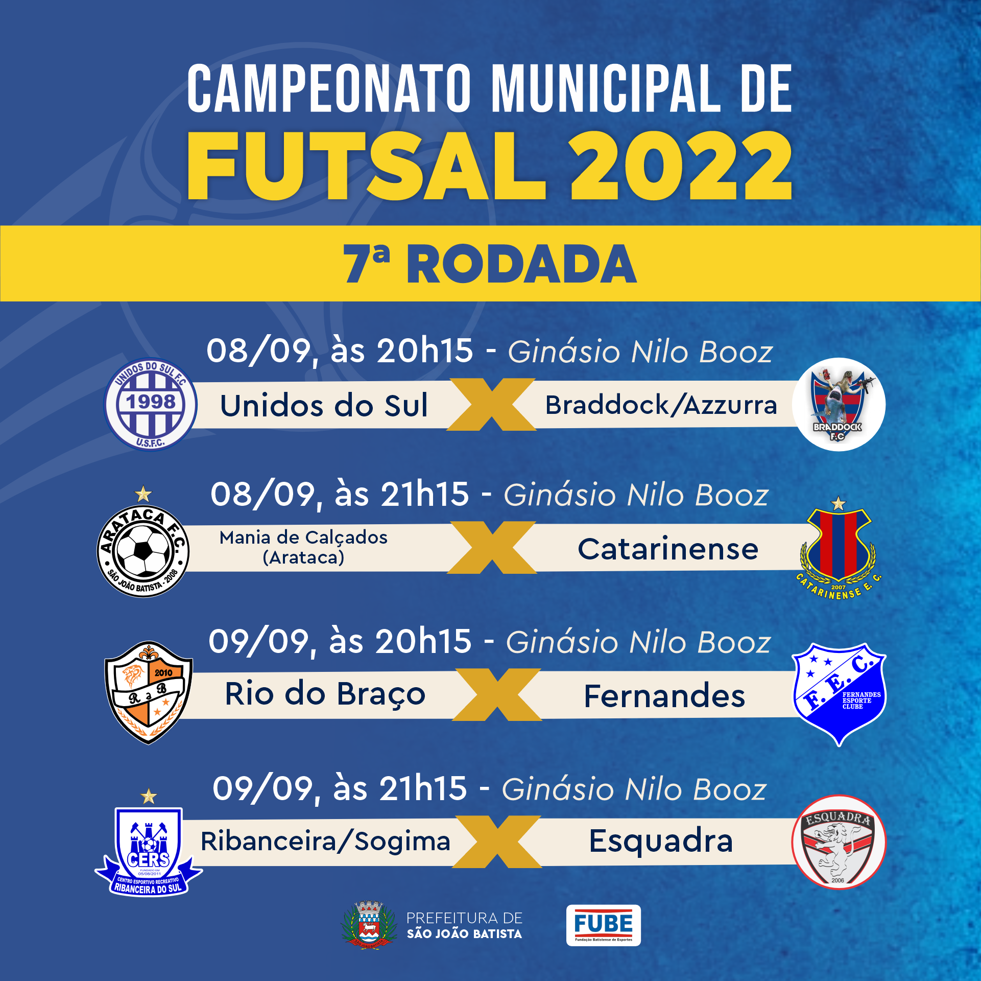 tabela de Classificação do Campeonato Rio-verdense de Futsal