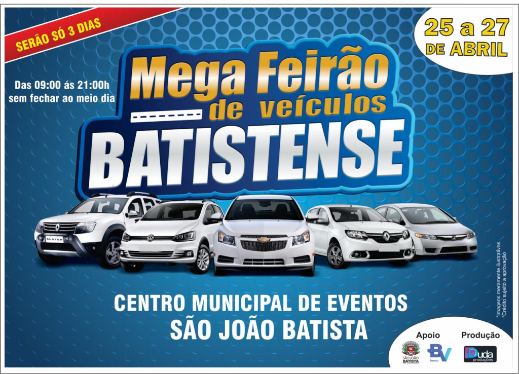 Prefeitura de São João Batista apoiará 1º Mega Feirão de Veículos Batistense