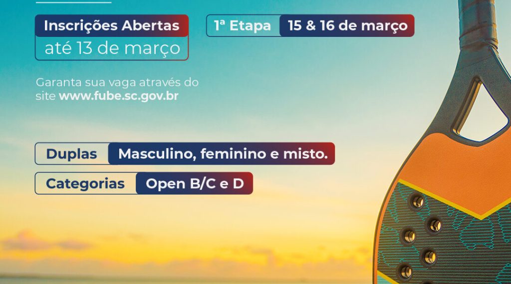 Fube abre inscrições para o 1º Circuito Municipal de Beach Tennis