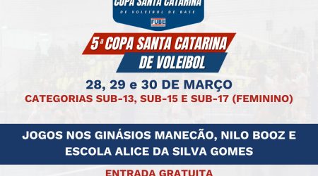 5ª Copa SC de Voleibol de Base reunirá 30 equipes em São João Batista