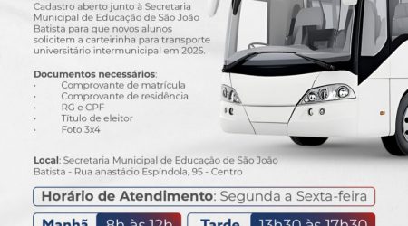 Novos alunos já podem solicitar carteirinha para transporte universitário gratuito em 2025