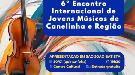 São João Batista receberá apresentação do VI Encontro Internacional de Jovens Músicos no dia 30 de janeiro