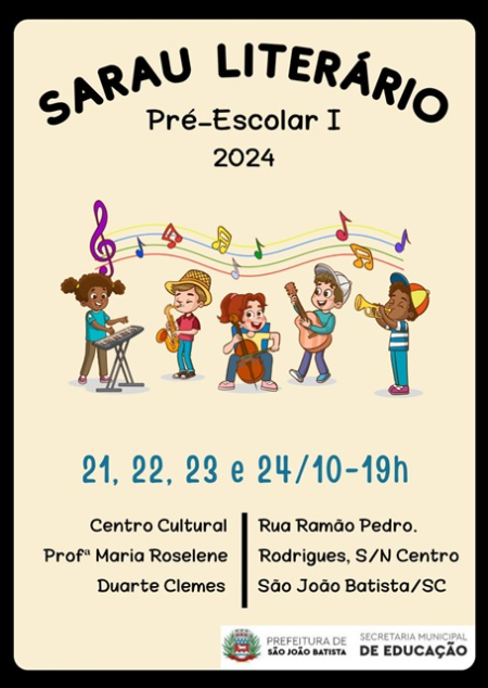Sarau Literário do Pré-Escolar I acontece na próxima semana