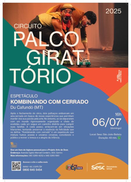 Circuito Palco Giratório do Sesc abre programação dos 67 anos de São João Batista neste domingo (06/07)
