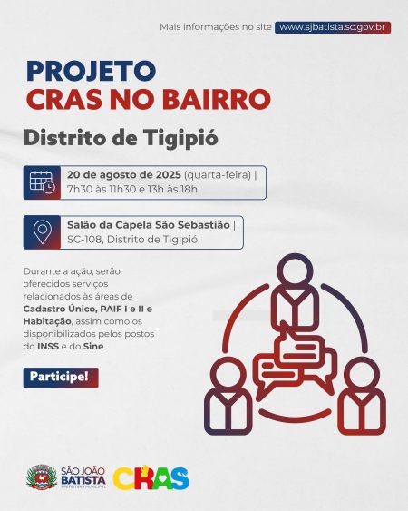 Distrito de Tigipió recebe projeto “Cras no Bairro” no dia 20 de agosto