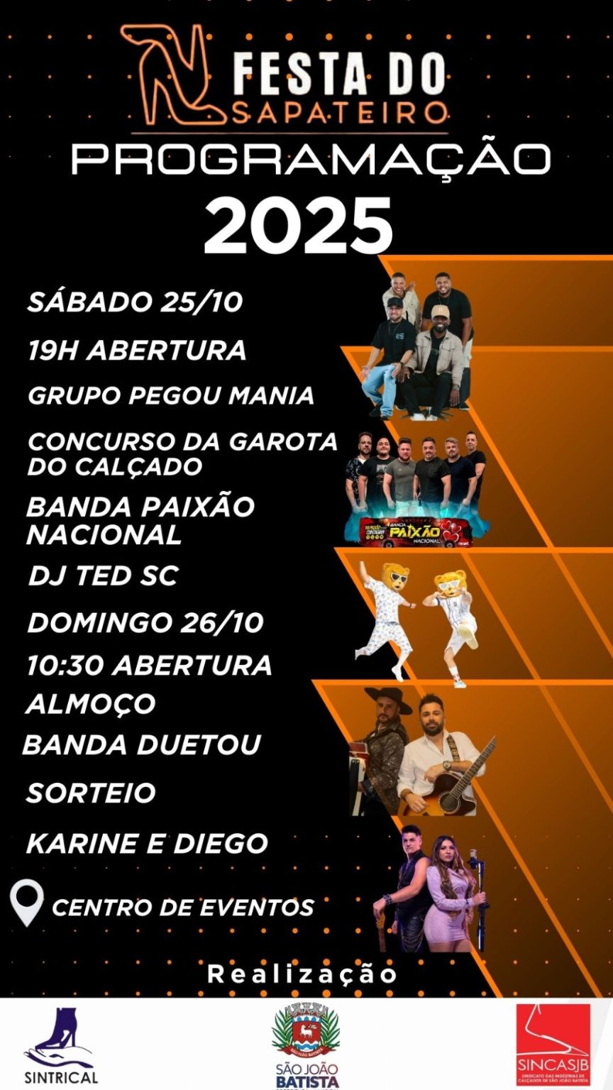 São João Batista terá programação especial em celebração à Semana do Sapateiro