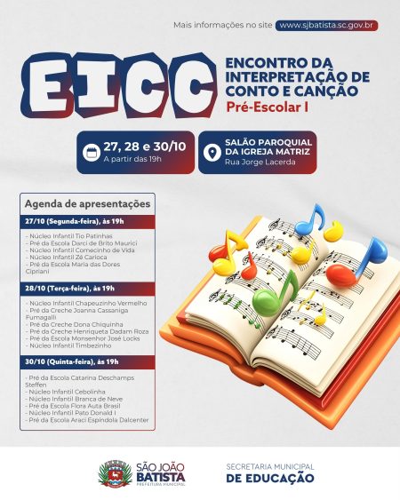 Edição de 2025 do Encontro da Interpretação de Conto e Canção (EICC) acontece na próxima semana