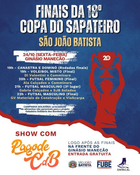 Finais da Copa do Sapateiro 2025 acontecem nesta sexta-feira (24/10)
