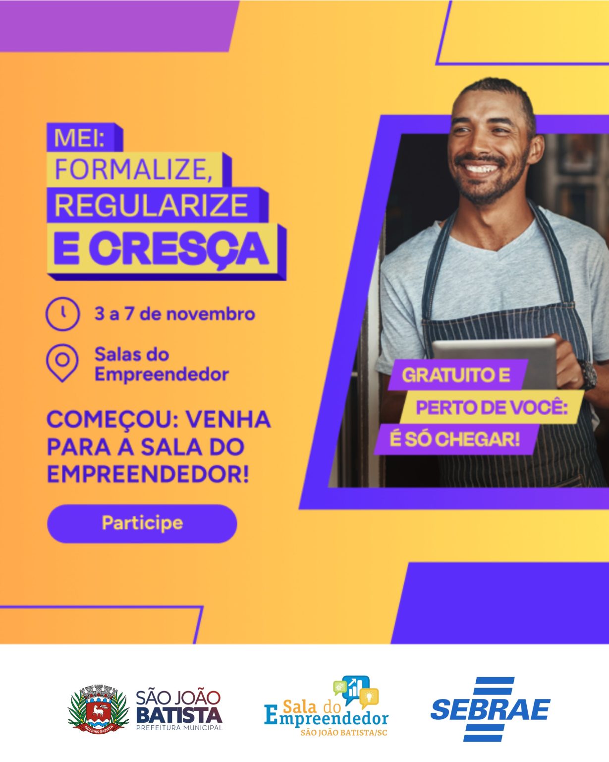 Campanha incentiva regularização e crescimento de MEIs em São João Batista