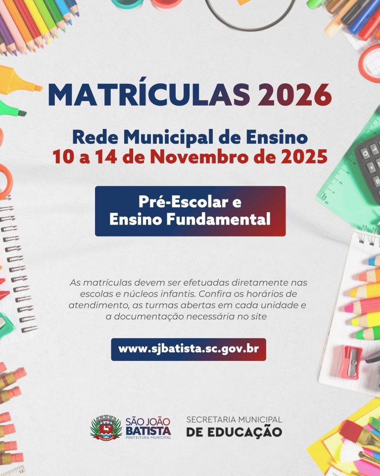 Matrículas 2026: confira as turmas abertas em cada unidade escolar