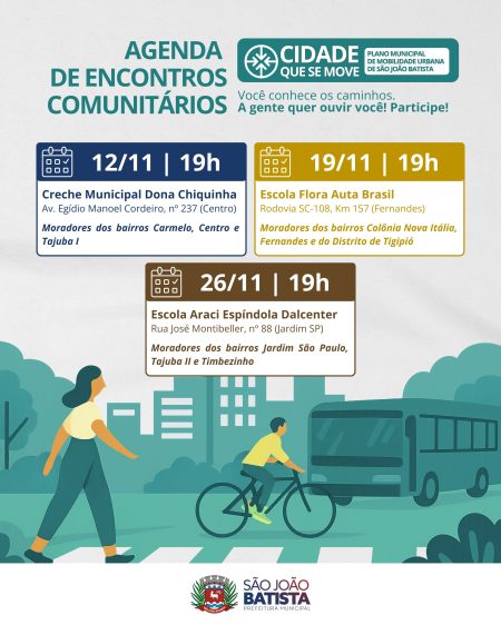 PlanMob: Creche Municipal Dona Chiquinha sedia encontro comunitário na próxima quarta-feira (12/11)