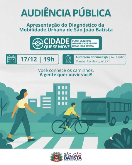 PlanMob: Diagnóstico da Mobilidade Urbana será apresentado em audiência pública na próxima quarta-feira (17/12)