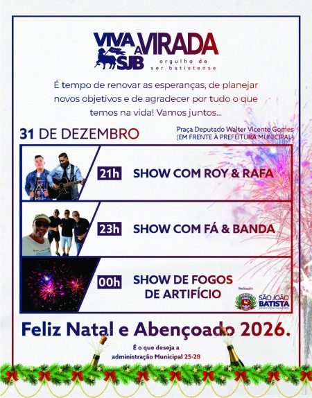 São João Batista prepara o ‘1º Viva a Virada SJB’ para celebrar a chegada de 2026