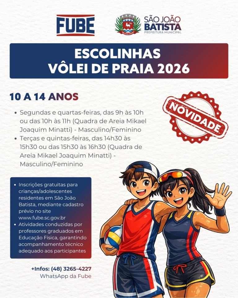 Fube abre inscrições para escolinha de Vôlei de Praia