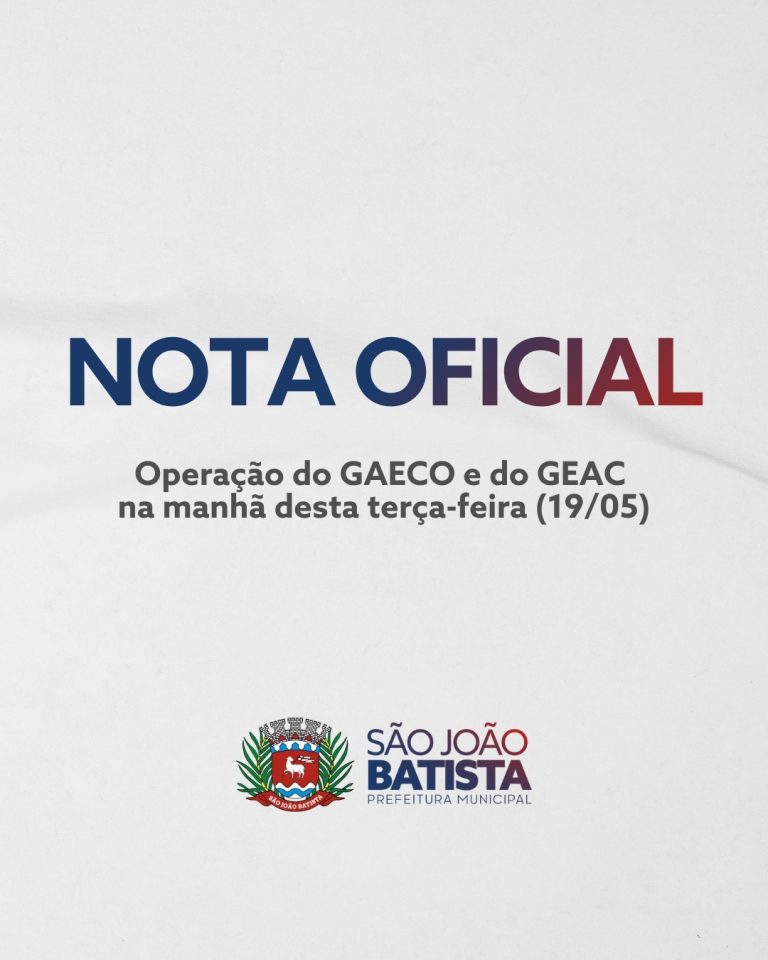 Nota Oficial – Operação do GAECO e do GEAC na manhã desta terça-feira (19/05)